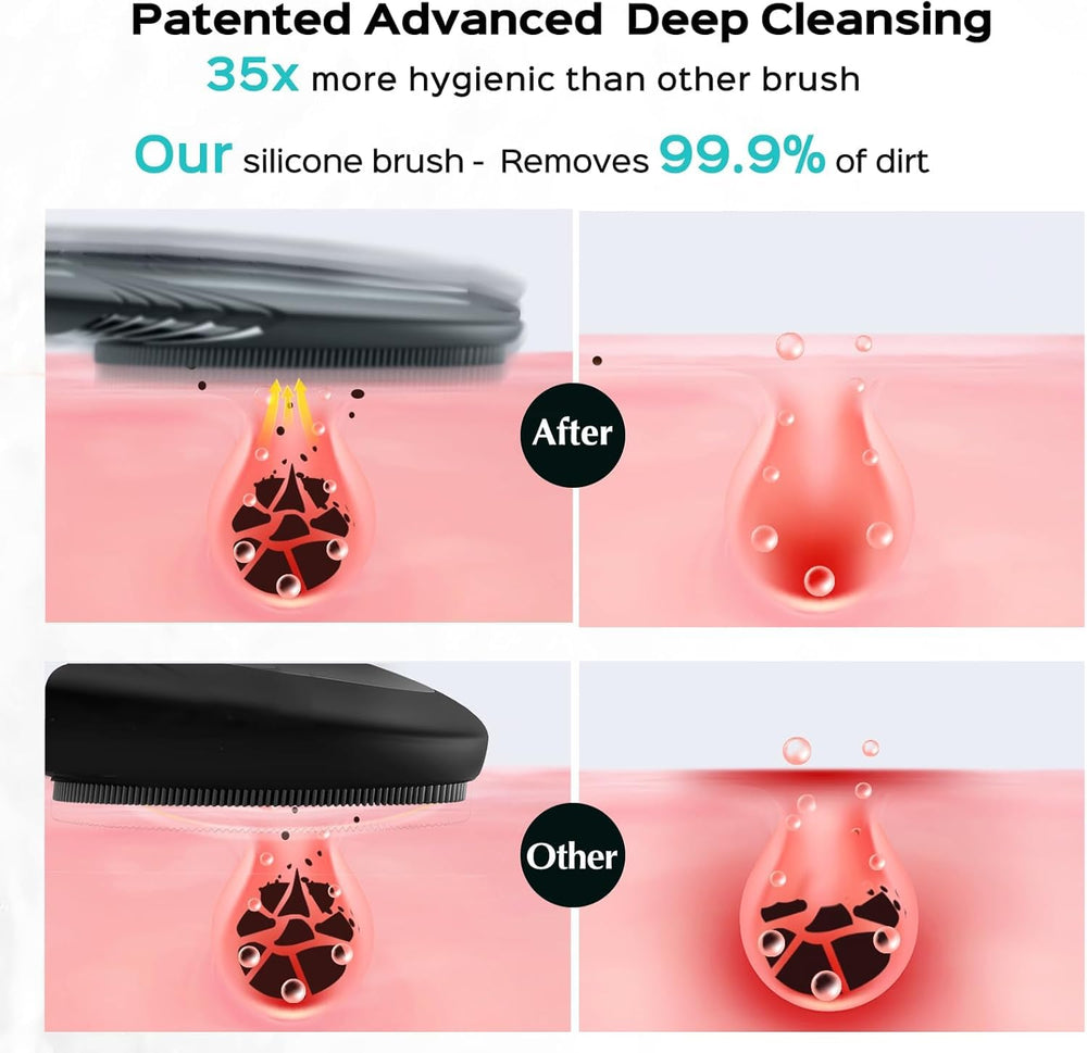 COSLUS face scrubber dense silicone bristles reach nose and T-zone