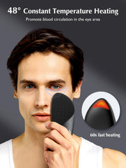 COSLUS Face Scrubber eye-area heating zone on back supports eye-area appearance.