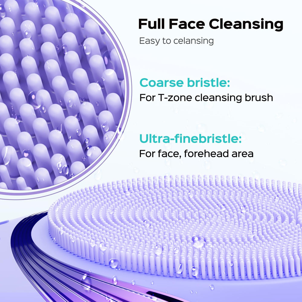 COSLUS brush nose area closeup highlights full-face cleansing reach