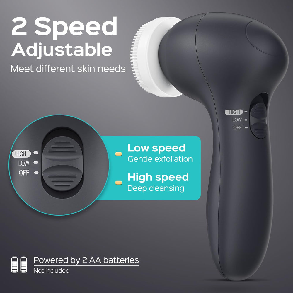COSLUS Face Scrubber portable cordless design fits travel bags and on-the-go skincare.