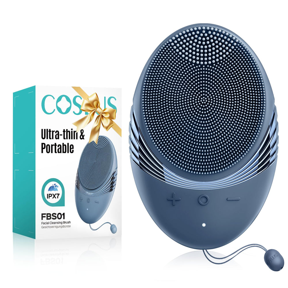 COSLUS face scrubber portable silicone design for on-the-go cleansing and refreshed skin.