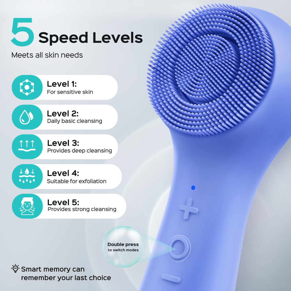 COSLUS Face Scrubber silicone head provides durable, skin-friendly cleansing without harsh scratching.