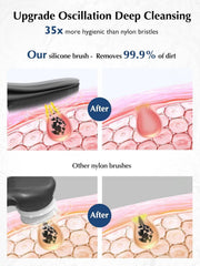 COSLUS Face Scrubber close-up of soft silicone bristles for gentle exfoliation.