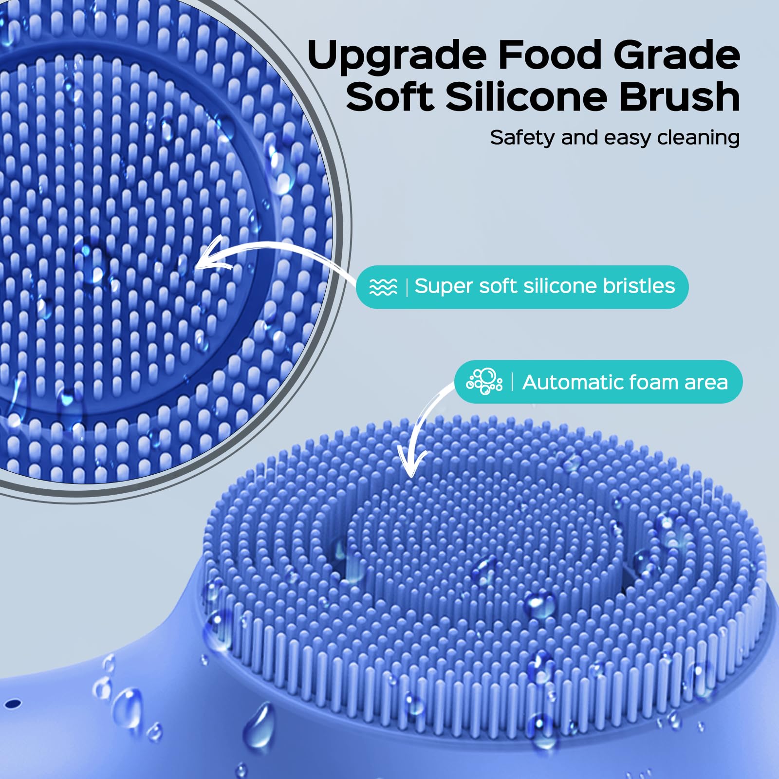 COSLUS Face Scrubber USB charging and long battery life supports on-the-go routines.