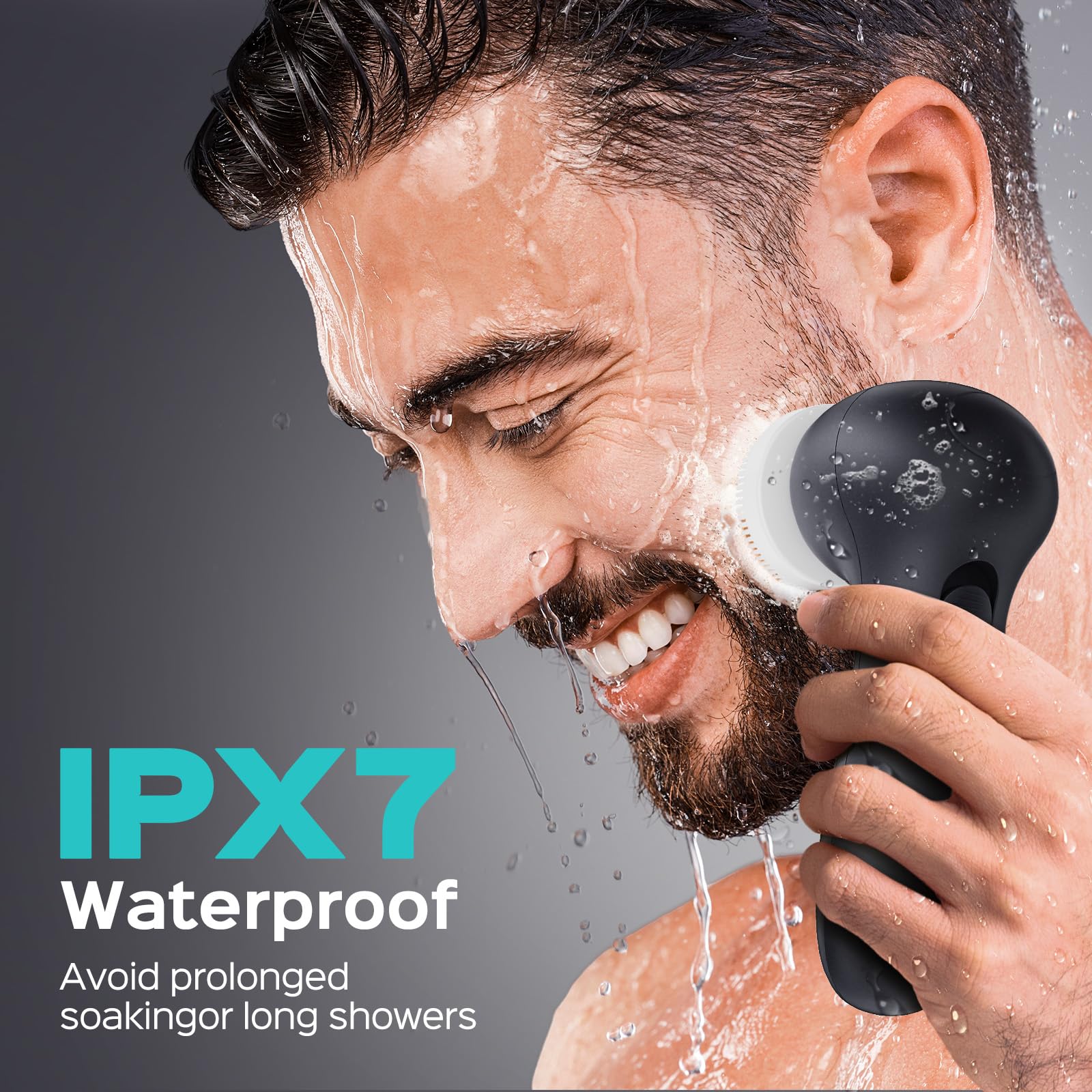 COSLUS Face Scrubber waterproof design supports shower routines and gym use.