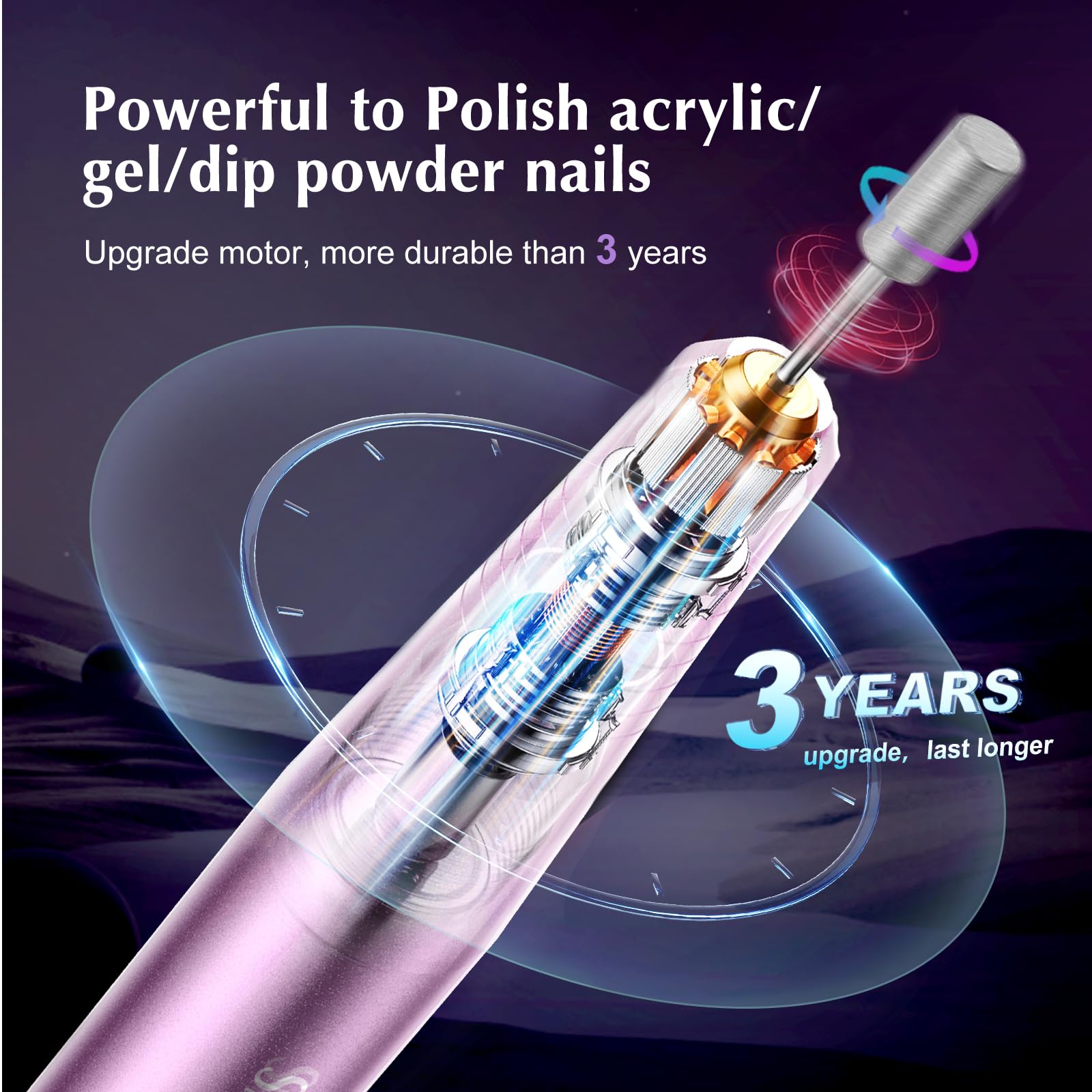 COSLUS 31 sanding bands image communicates comprehensive accessory kit for shaping nails.