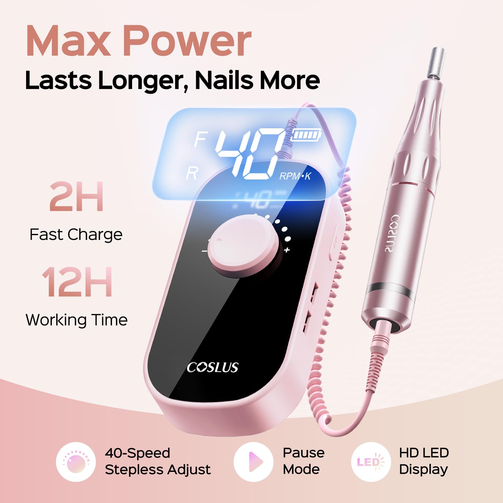 COSLUS 40-level speed control supports precise shaping for beginners and pros