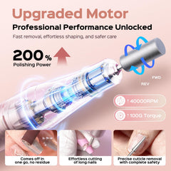 COSLUS nail drill 40000 RPM motor enables fast acrylic trimming