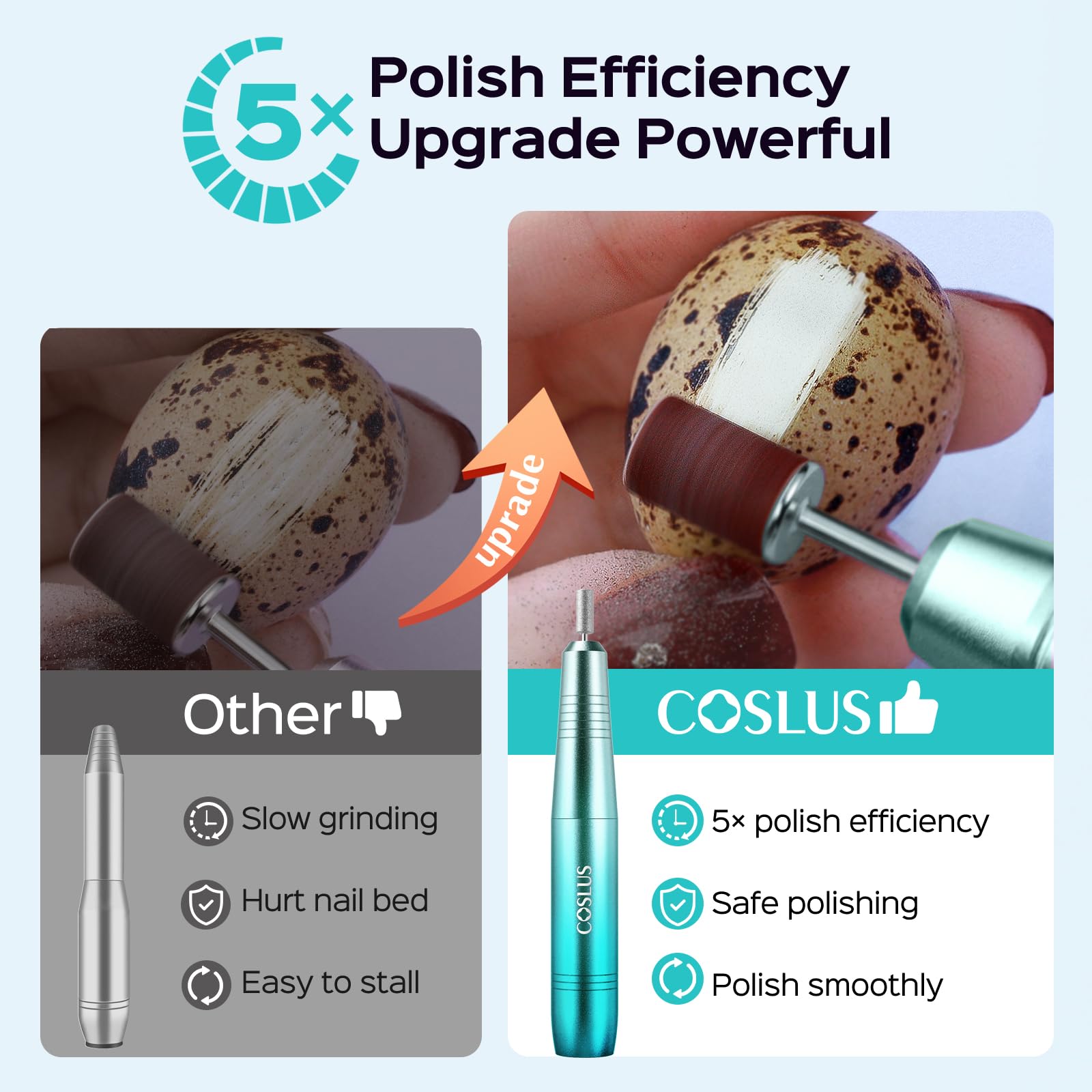 COSLUS nail drill bits set: six attachments for versatile nail prep