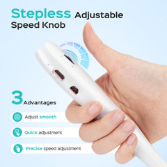 COSLUS nail drill showcased for multiuse on acrylic, gel, and dip powder nails.