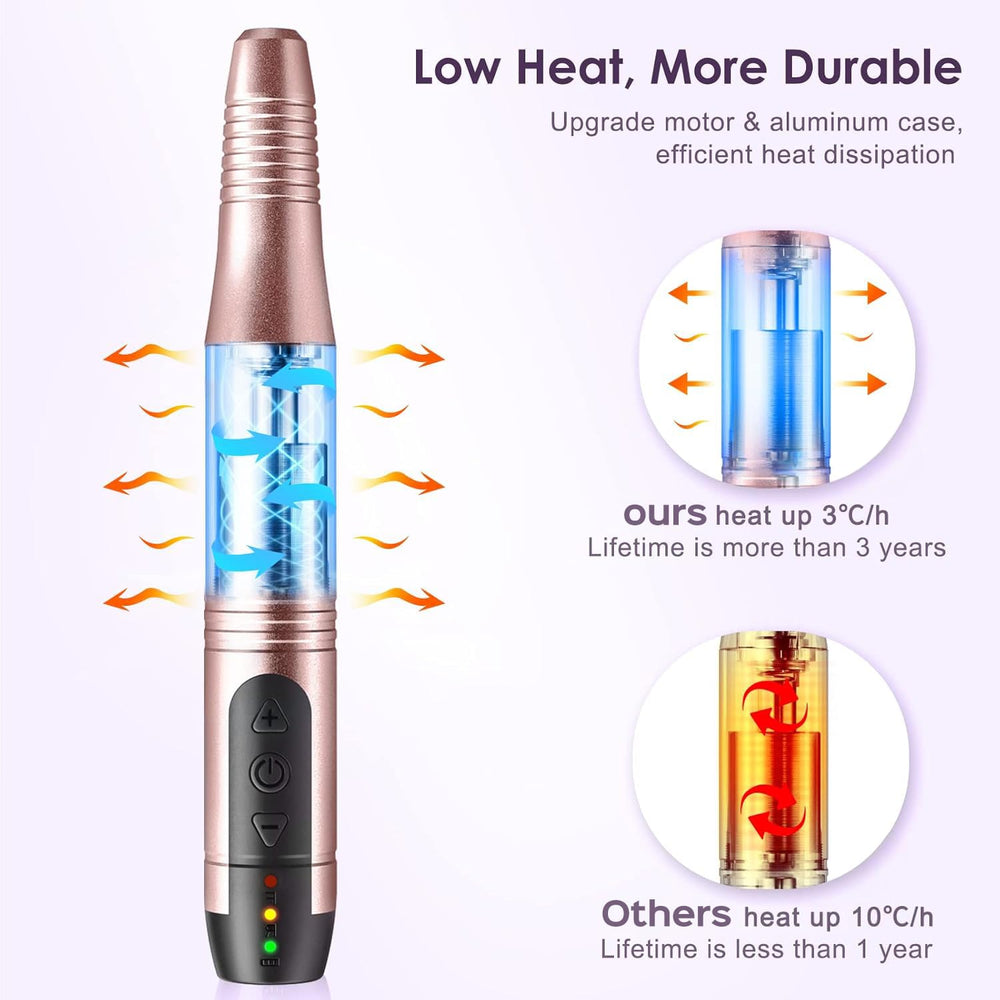 COSLUS nail drill pen-shaped grip supports steady control during shaping.