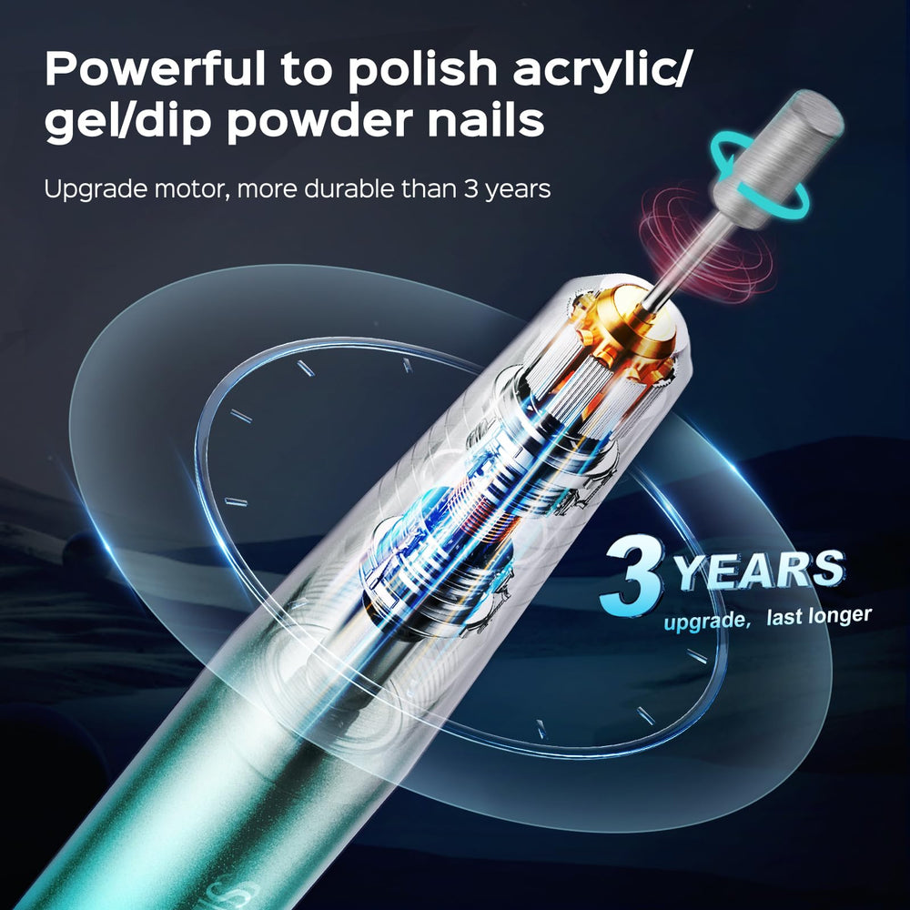 COSLUS portable blue nail drill kit for on-the-go manicures and pedicures.
