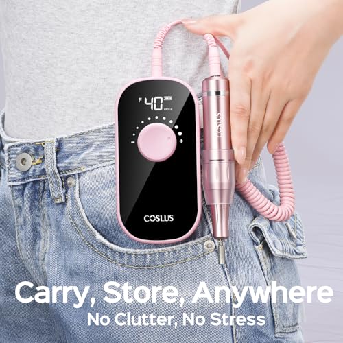 COSLUS nail drill portable-on-the-go design fits in bags and belts