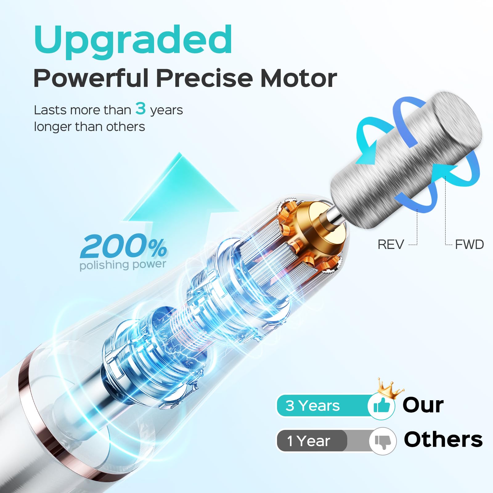 COSLUS nail drill operates with low vibration and quiet performance for calm sessions.