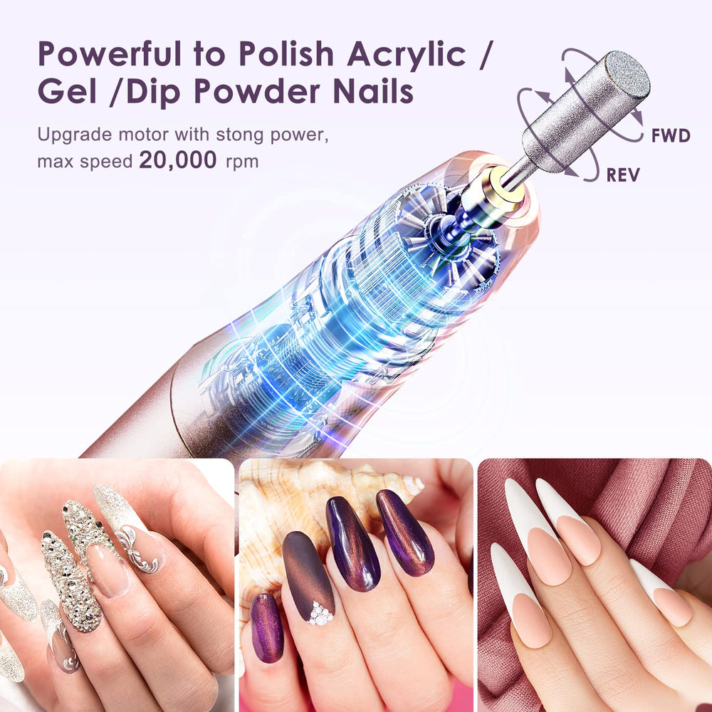 COSLUS sanding bands with drill illustrate smooth prep for gel or acrylic nails.