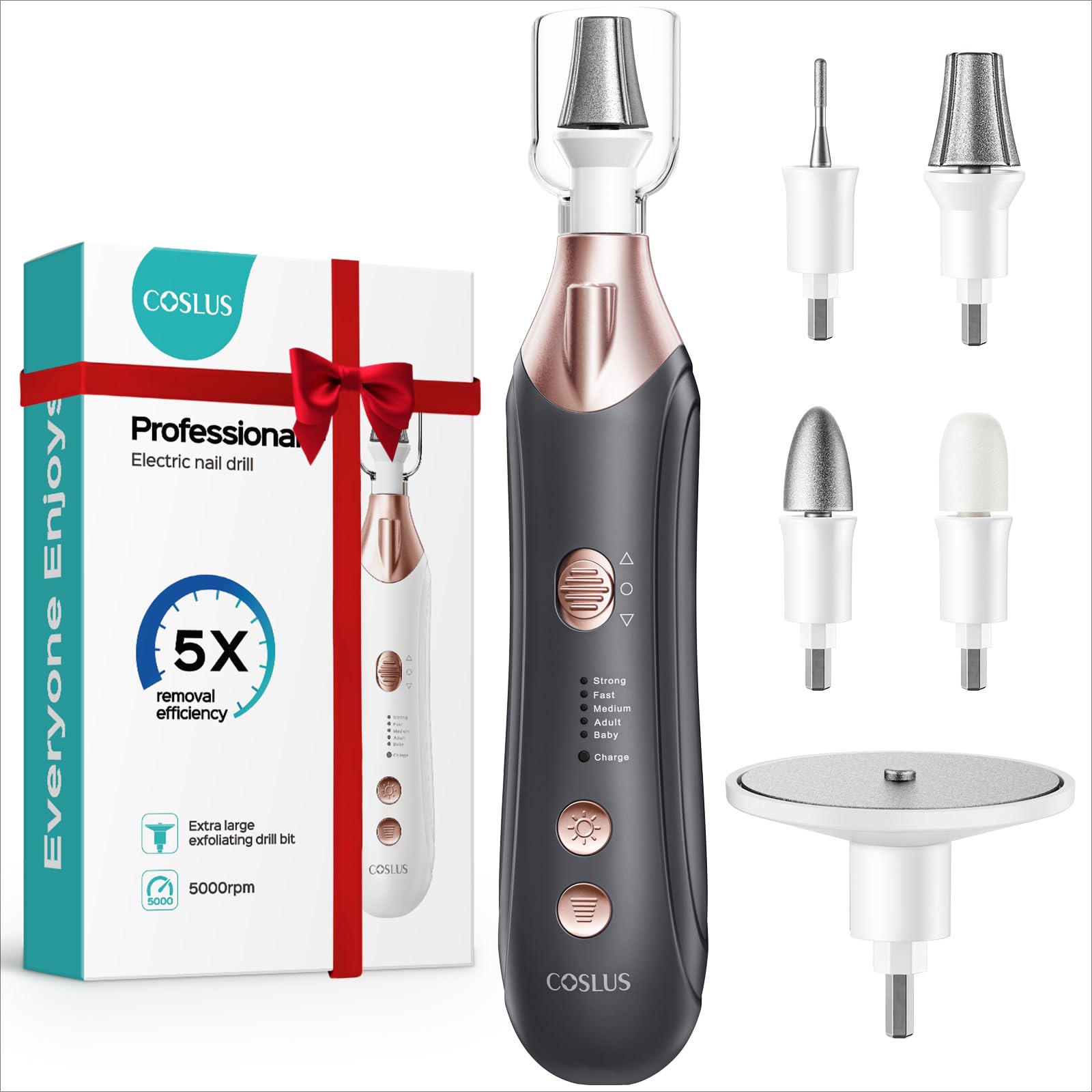 COSLUS professional manicure-pedicure kit full view for easy home nail care