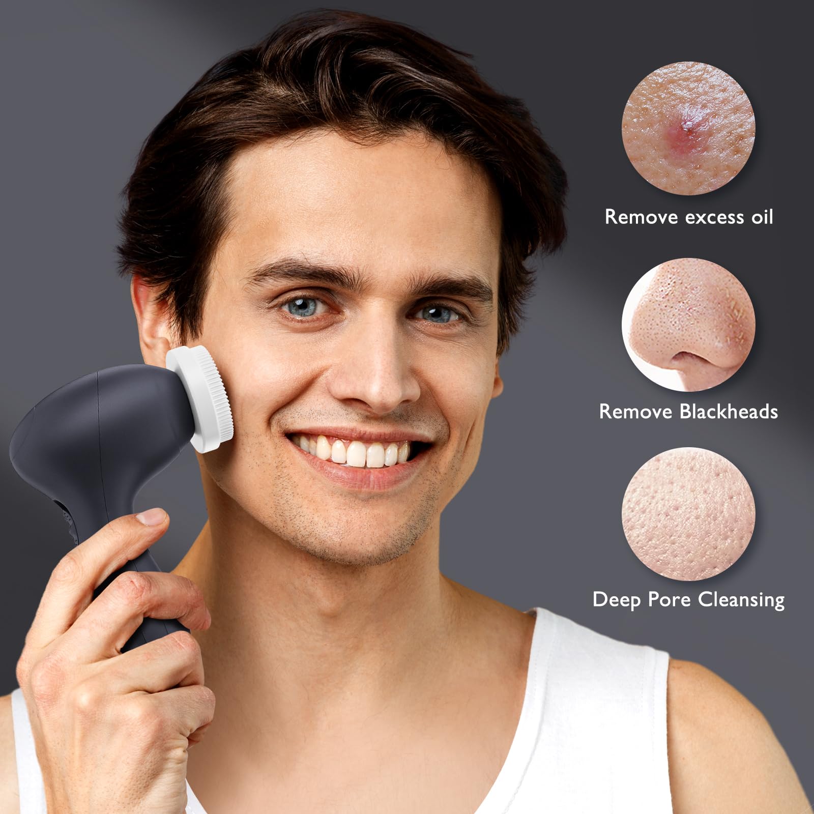 COSLUS rolling massage head image highlights relaxing facial massage for improved circulation