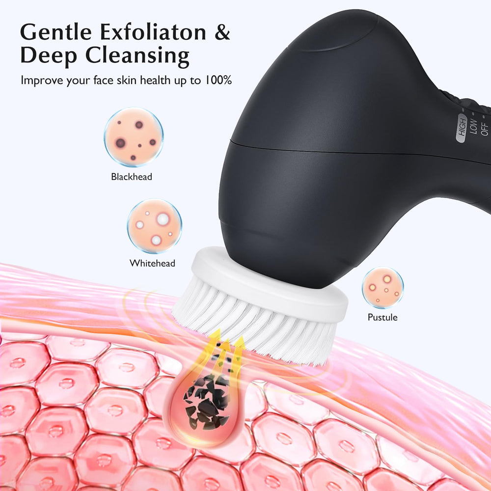 COSLUS silicone brush head closeup emphasizes gentle silicone cleansing and sensitive skin compatibility