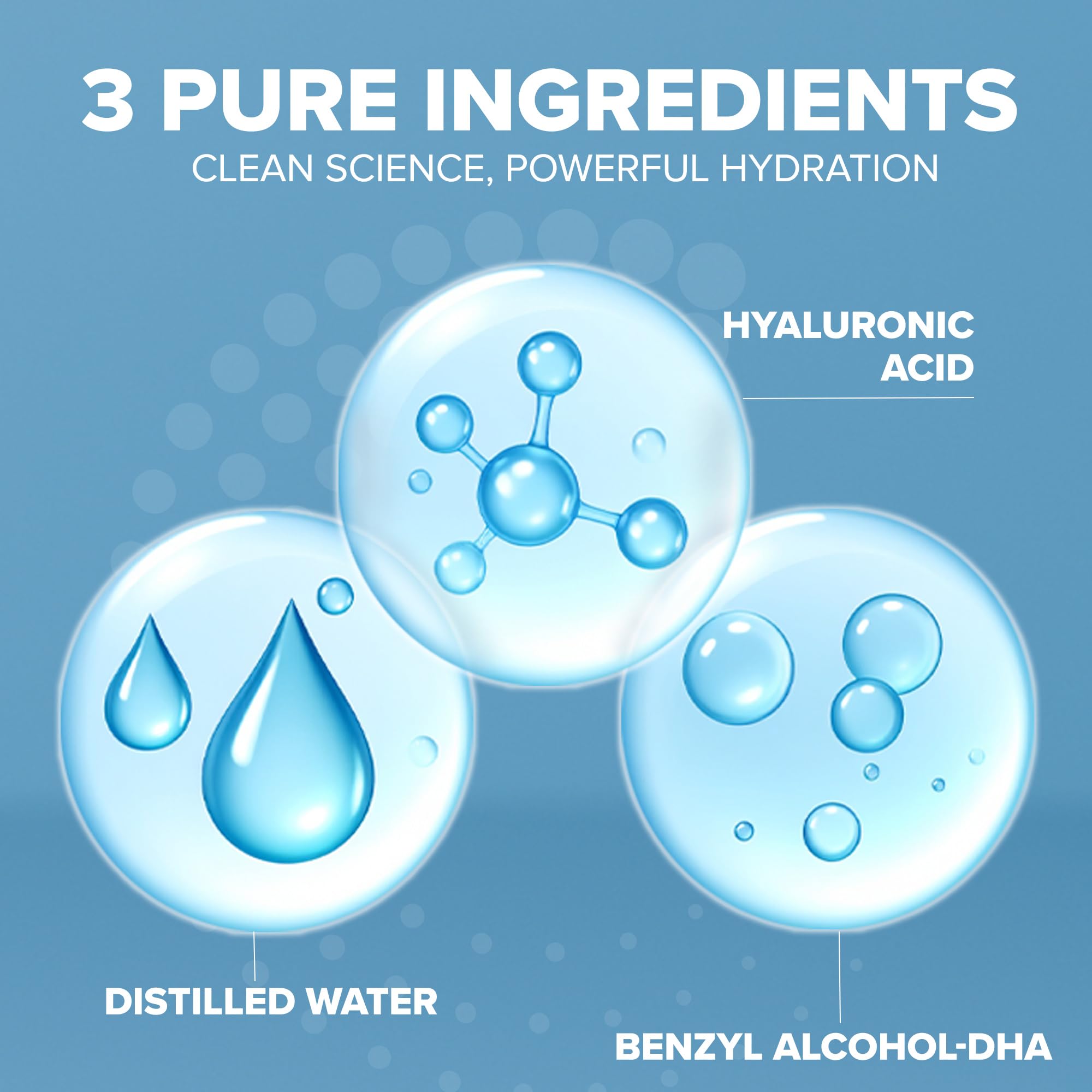 Cosmedica Skincare Hyaluronic Acid Serum skin swatch showing plump hydrated cheeks