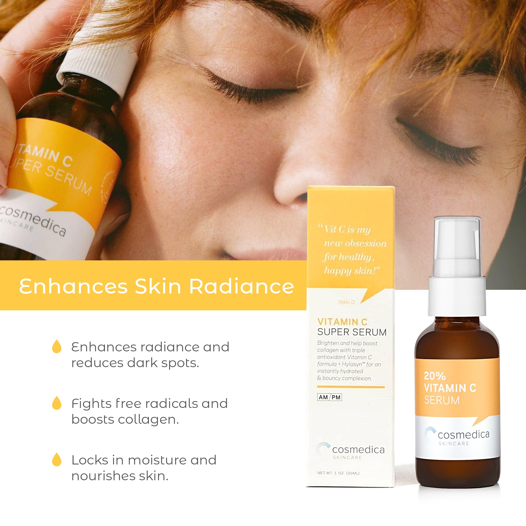 Cosmedica Skincare Set application routine showing easy steps for morning and night