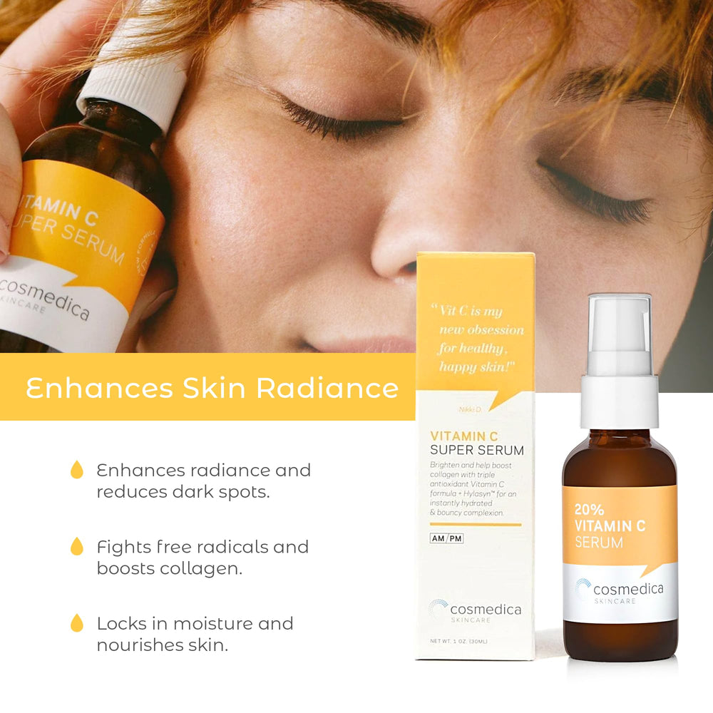 Cosmedica Skincare Set application routine showing easy steps for morning and night