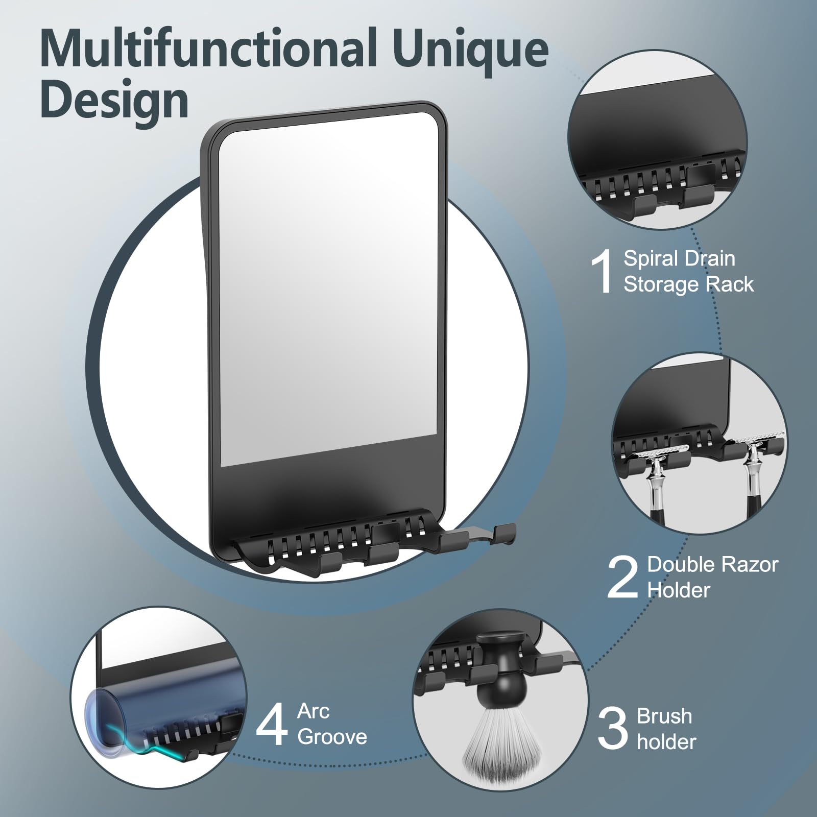 COSMIRROR adjustable-angle mirror lets you customize your shaving angle.