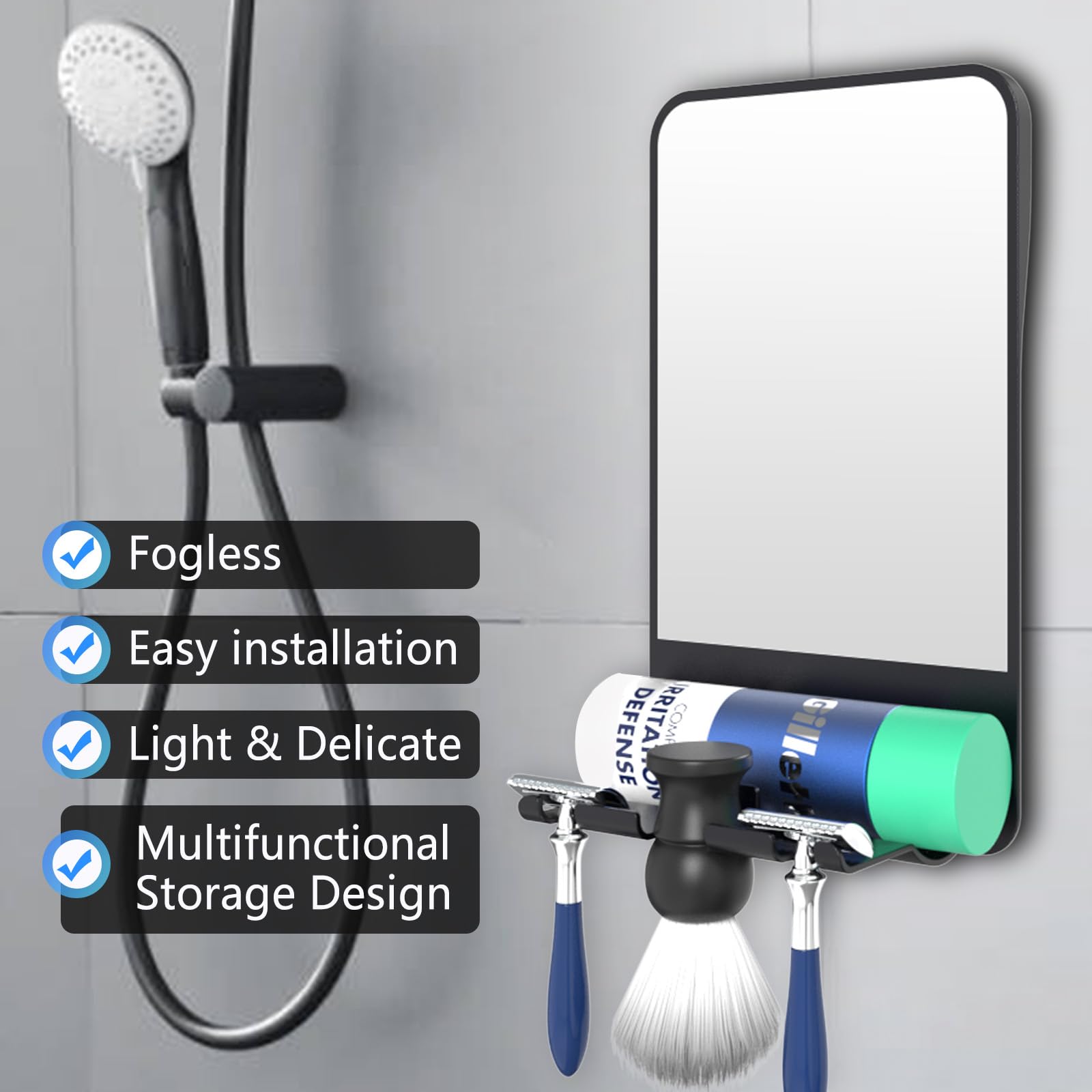 COSMIRROR razor holders keep blades within easy reach for quick shaves.
