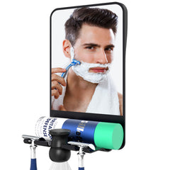 COSMIRROR shower mirror anti-fog surface provides a clear shaving view in steam.