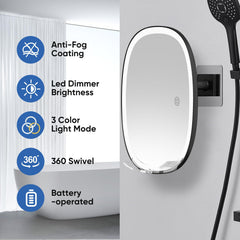 COSMIRROR shower mirror with razor holder keeps grooming tools within easy reach