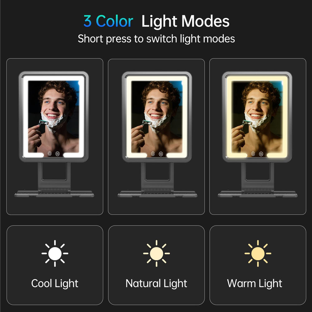 COSMIRROR 360 degree tilt for flexible angles while shaving