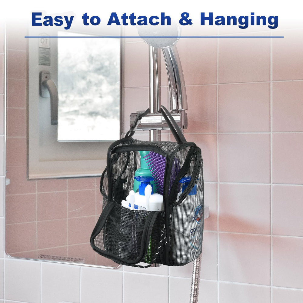Cosmos Mesh Shower Caddy breathable mesh material dries items quickly after use.