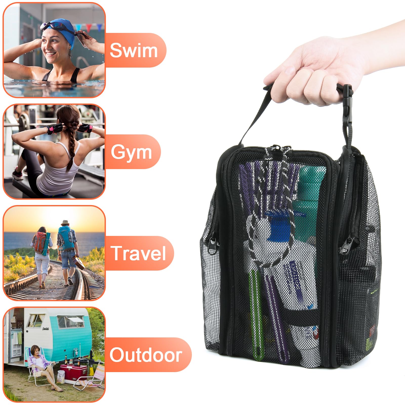 Cosmos Mesh Shower Caddy ideal for travel, gym, or beach days.