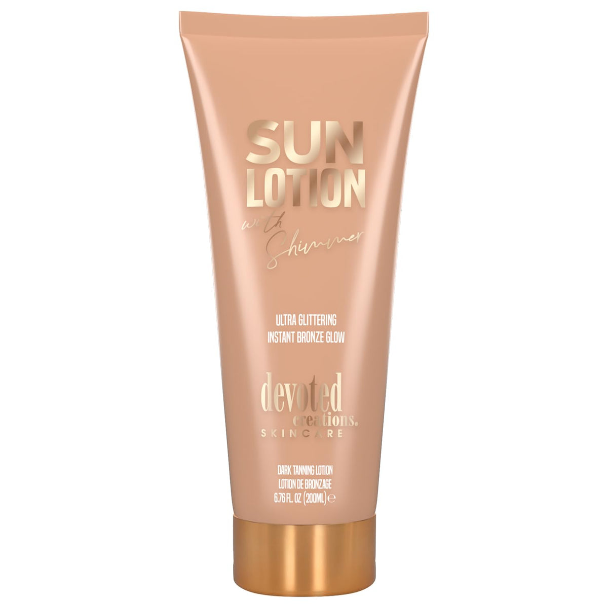 CosmoSun sun lotion bottle pour delivering a shimmering glow