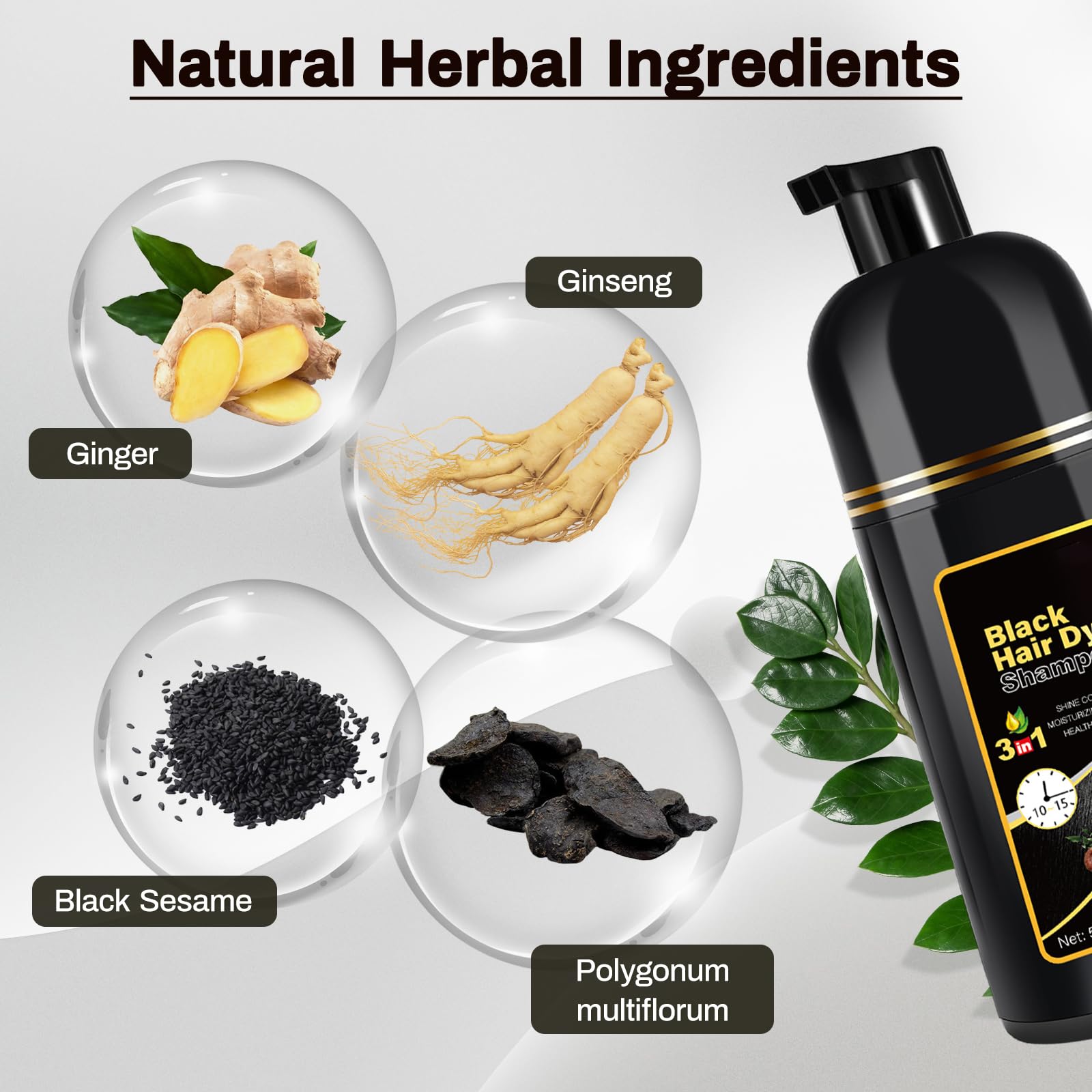Cosmpro Black Hair Dye Shampoo leaves hair silky shine and gentle nourishment.
