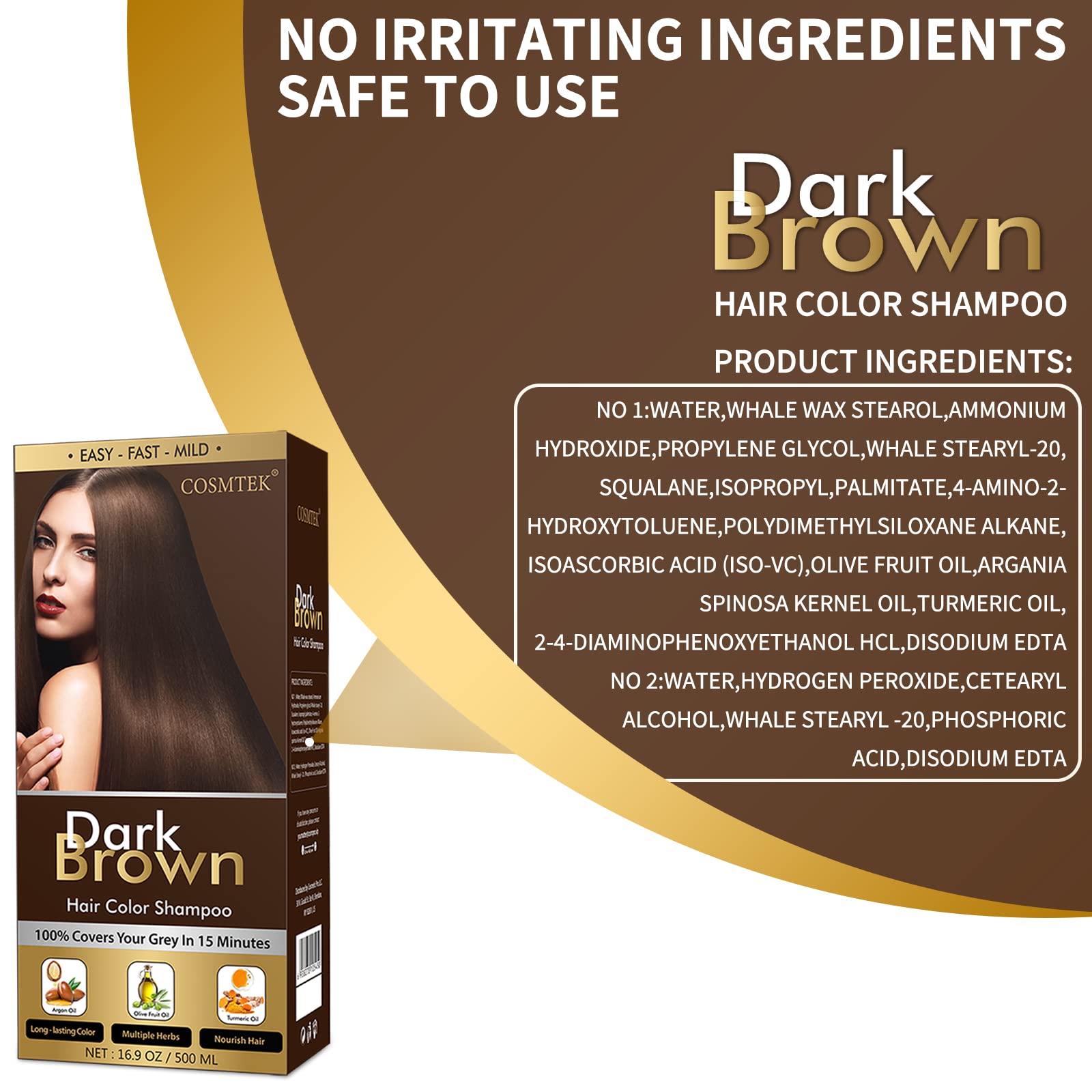 COSMTEK after-use results show lasting dark brown shade