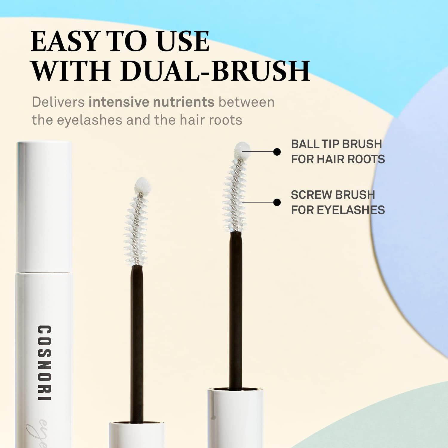 COSNORI after eyelash extensions care routine using serum on lashes