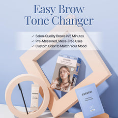 COSNORI Easy Brow Tone Changer cream pouch highlights hygienic single-use design for mess-free application.
