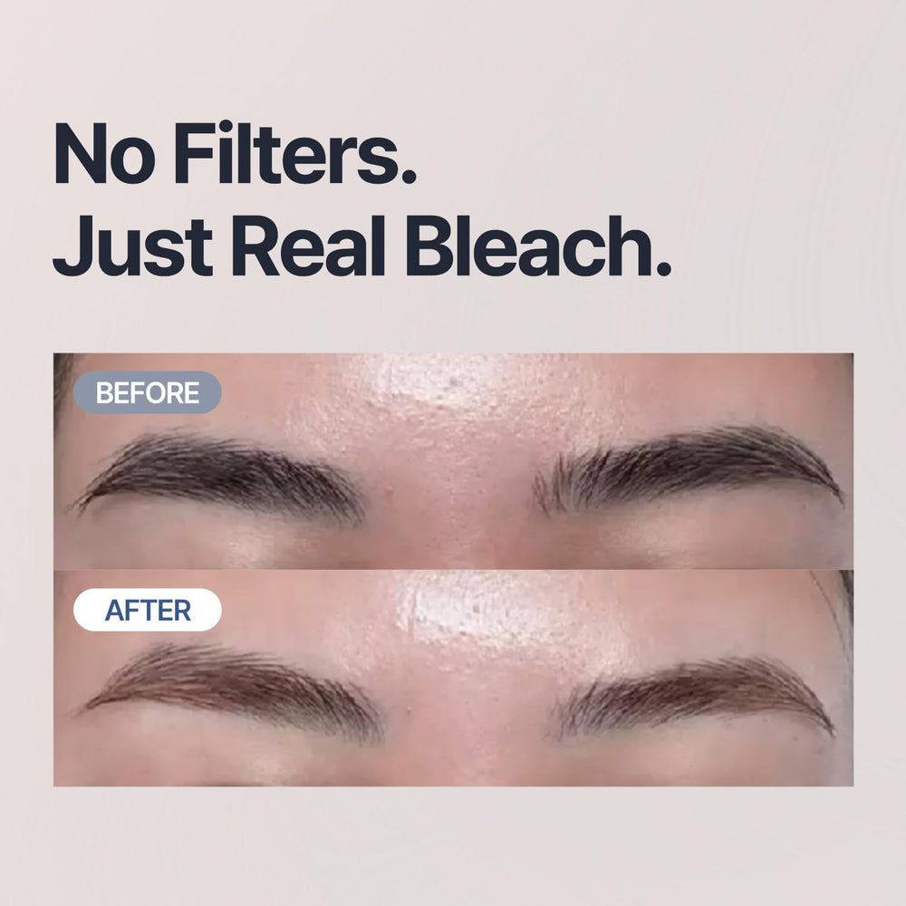 COSNORI Easy Brow Tone Changer mixing-in-pouch demonstrates simple DIY brow-toning process.