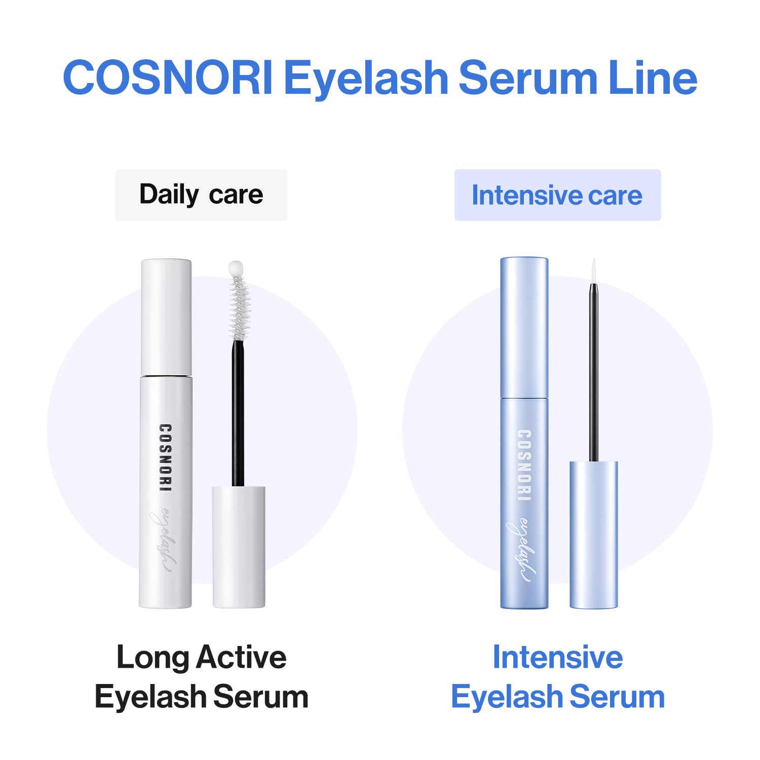 COSNORI Intensive Eyelash Serum pH-balanced label highlights tear-friendly care
