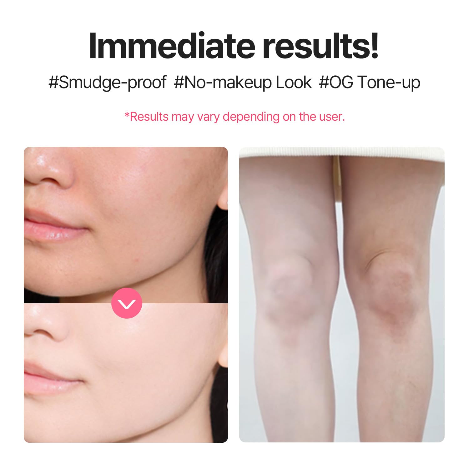 COSNORI W. Dress Tone-up Cream on skin provides luminous, even tone