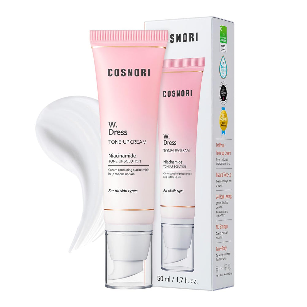 COSNORI W. Dress Tone-up Cream packaging showing vegan skincare