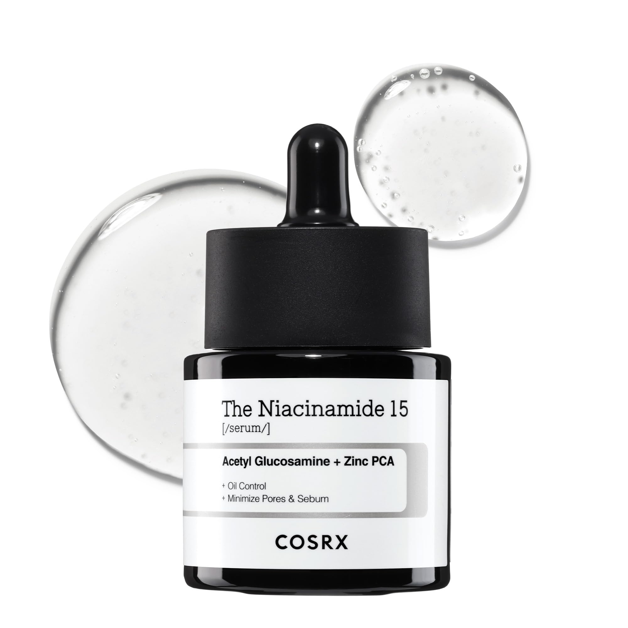 COSRX 15percent-niacinamide-serum-bottle highlights pore-minimizing skincare in a sleek bottle.