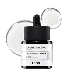 COSRX 15percent-niacinamide-serum-bottle highlights pore-minimizing skincare in a sleek bottle.