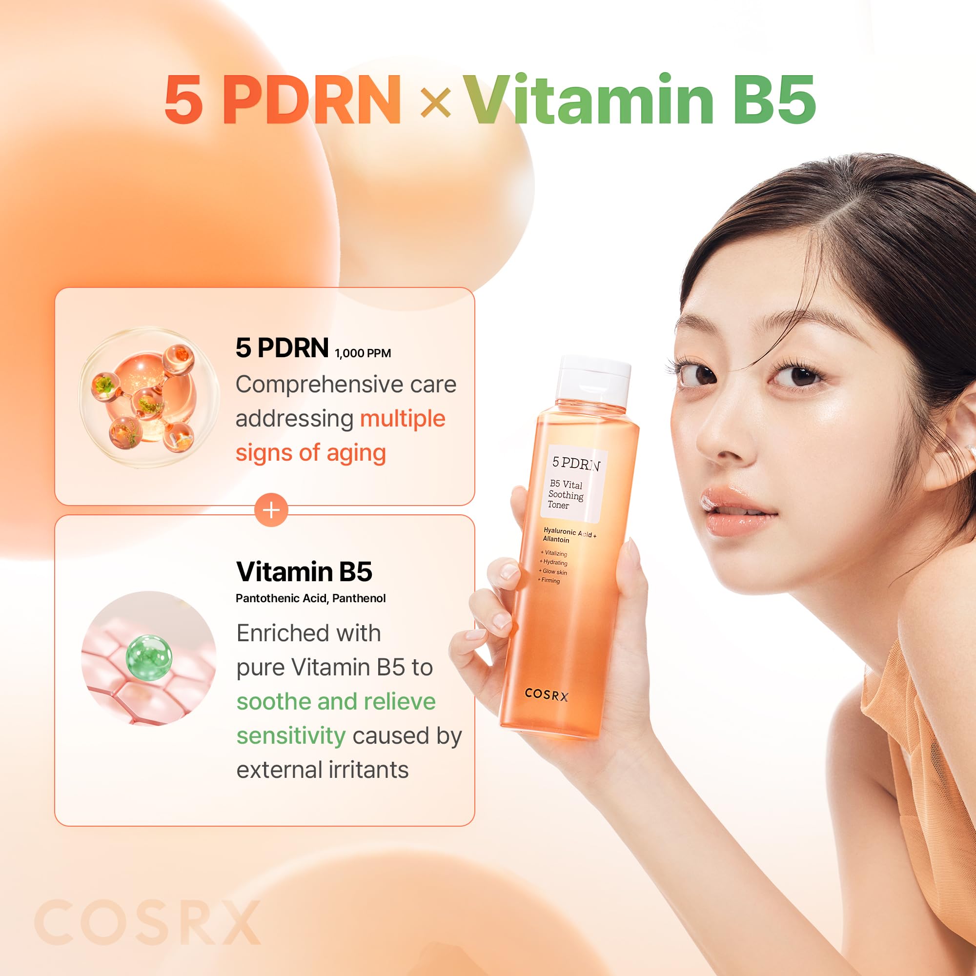 COSRX 5 PDRN B5 Toner dispense view – easy, even application for daily use.