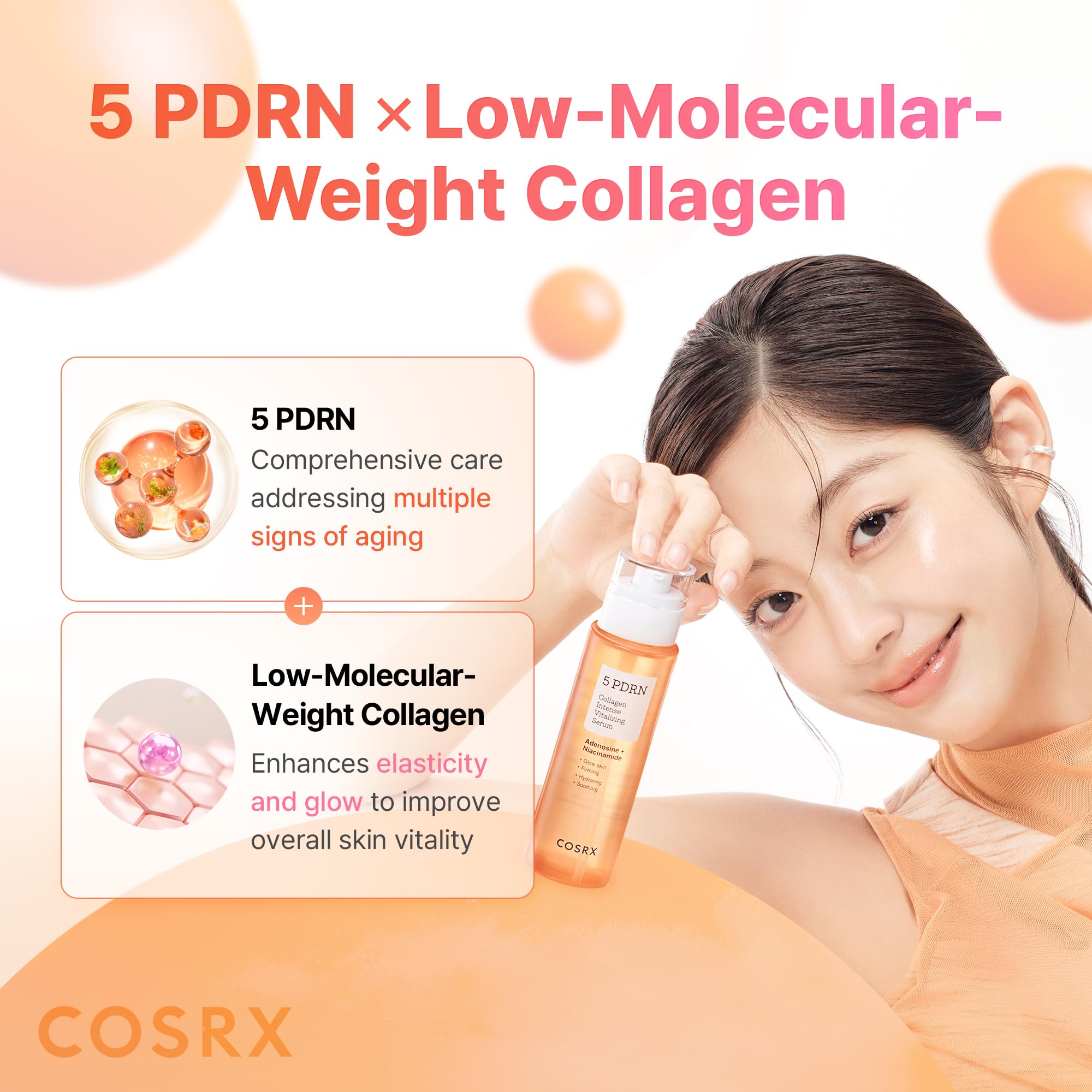 COSRX 5PDRN serum texture swirl demonstrates lightweight serum with rapid absorption