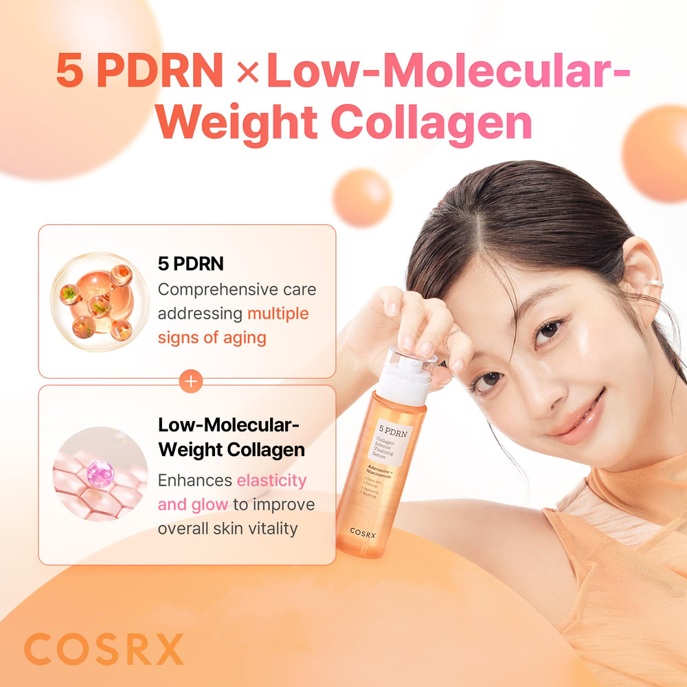 COSRX 5PDRN serum texture swirl demonstrates lightweight serum with rapid absorption
