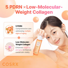 COSRX 5PDRN serum texture swirl demonstrates lightweight serum with rapid absorption