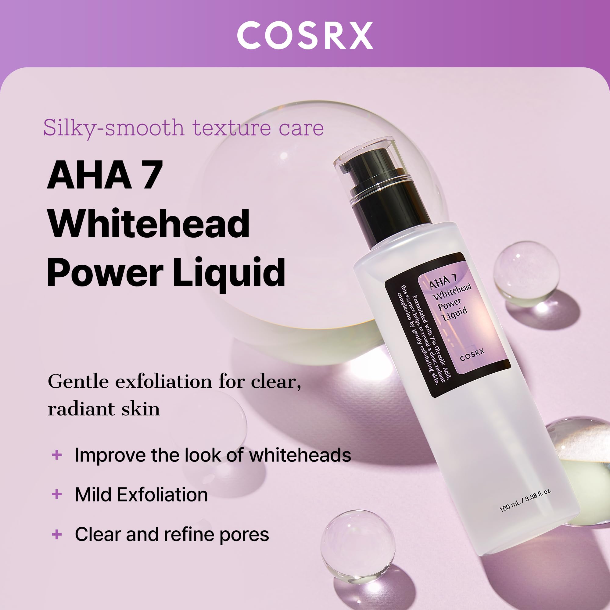 COSRX 7% Glycolic Acid packaging front highlights key usage and safety notes