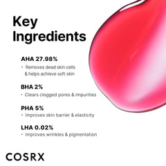 COSRX AHA BHA PHA LHA 35% Peel applied to skin showing pore clearing benefits