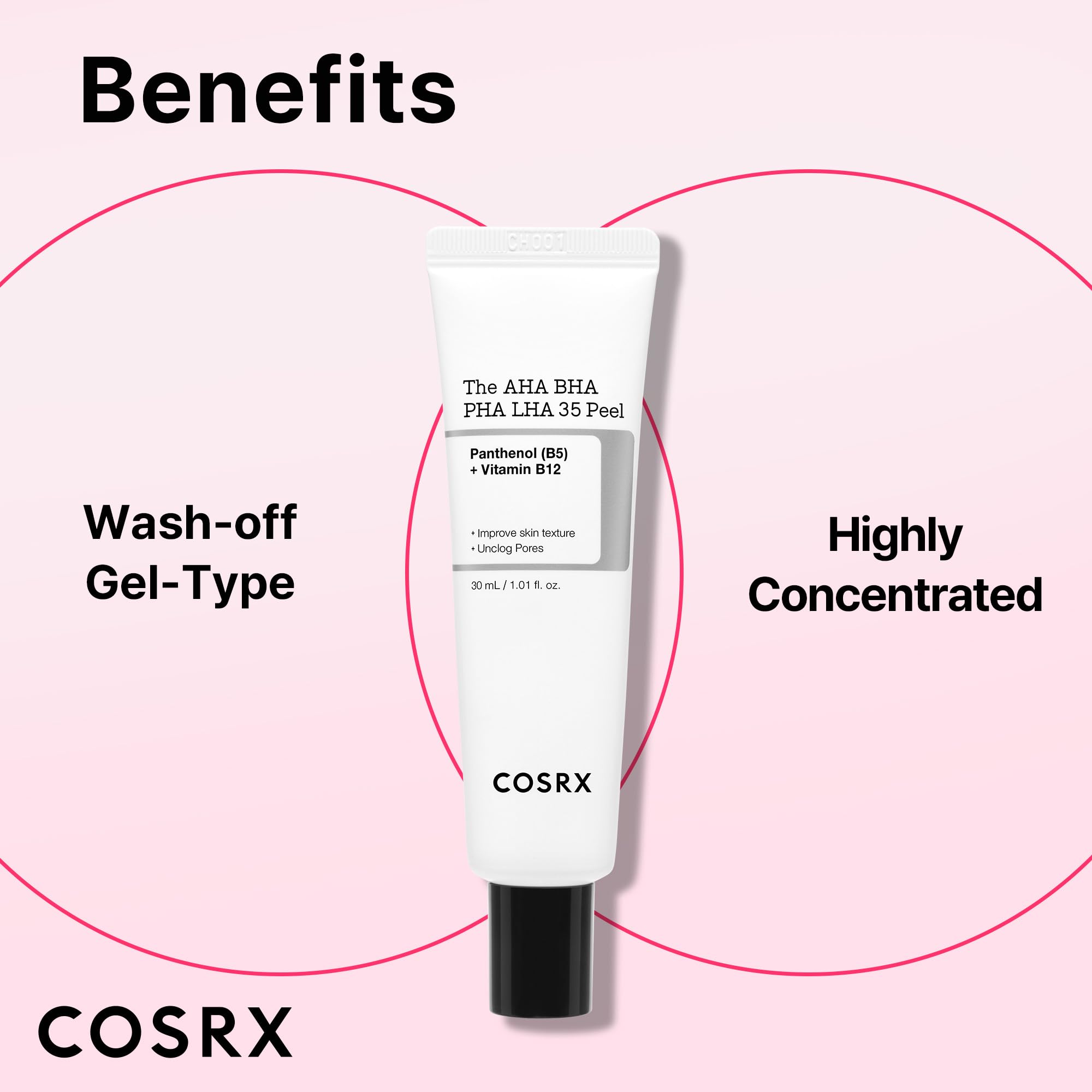 COSRX AHA BHA PHA LHA 35% Peel packaging on shelf communicates premium Korean skincare